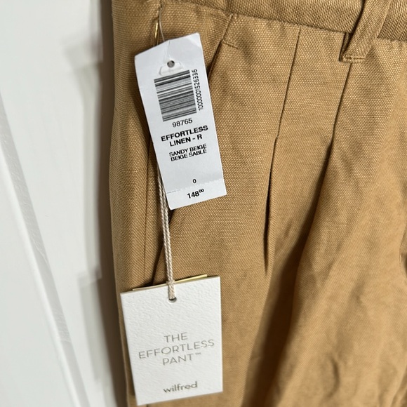 BNWT Wilfred Effortless linen pant, high rise, size 0 - Picture 4 of 5